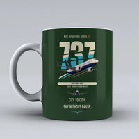 Thumbnail for Boeing 737 MAX 8 double-side print on dark green ceramic mug