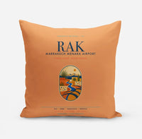 Thumbnail for Marrakech Menara Airport (RAK) design on orange pillow