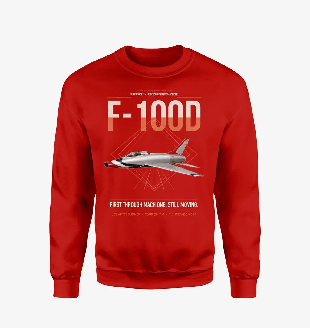 F-100D Super Sabre design on red sweatshirt