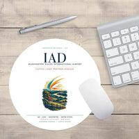 Thumbnail for Washington Dulles International Airport (IAD) design on white round mouse pad