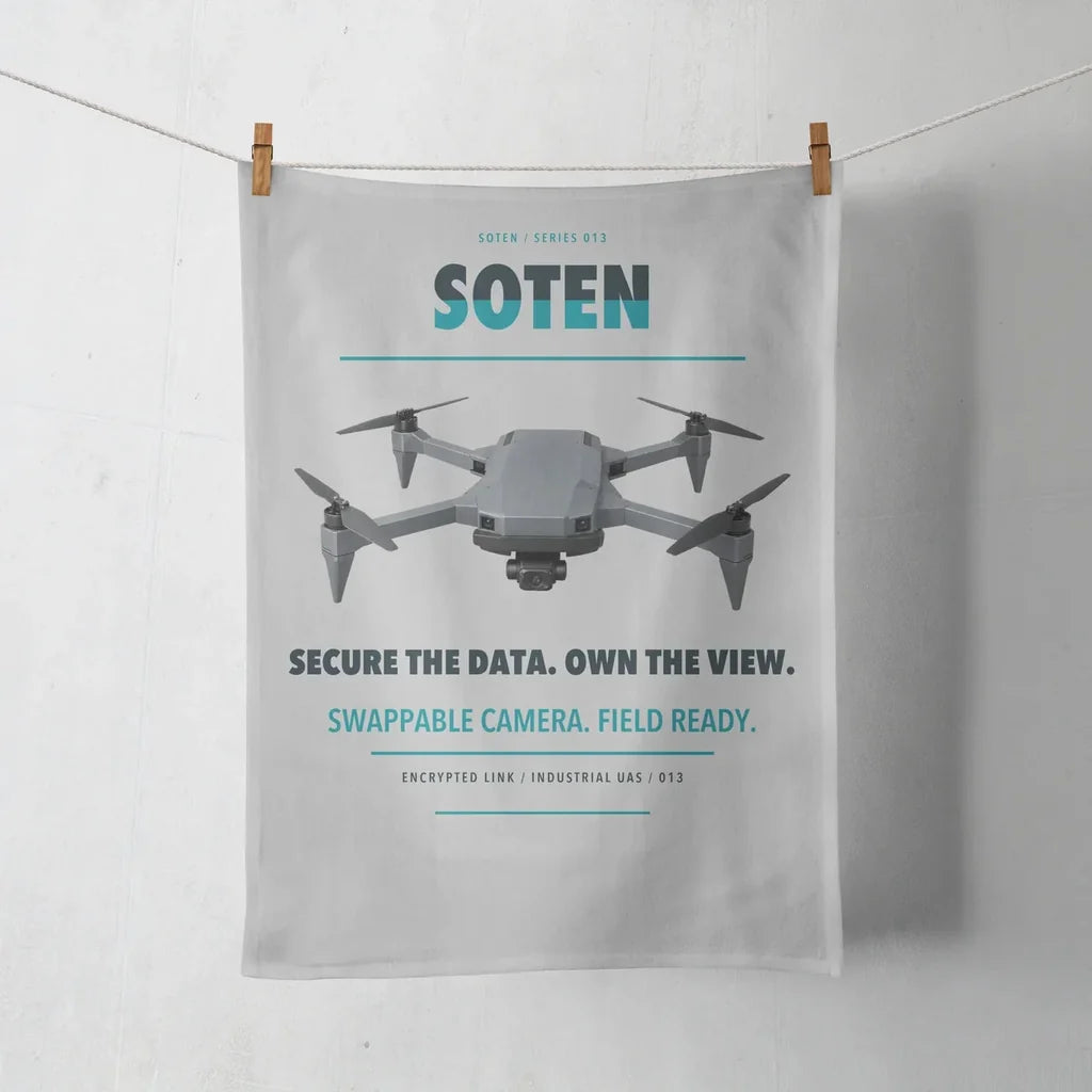 ACSL SOTEN design on light gray towel