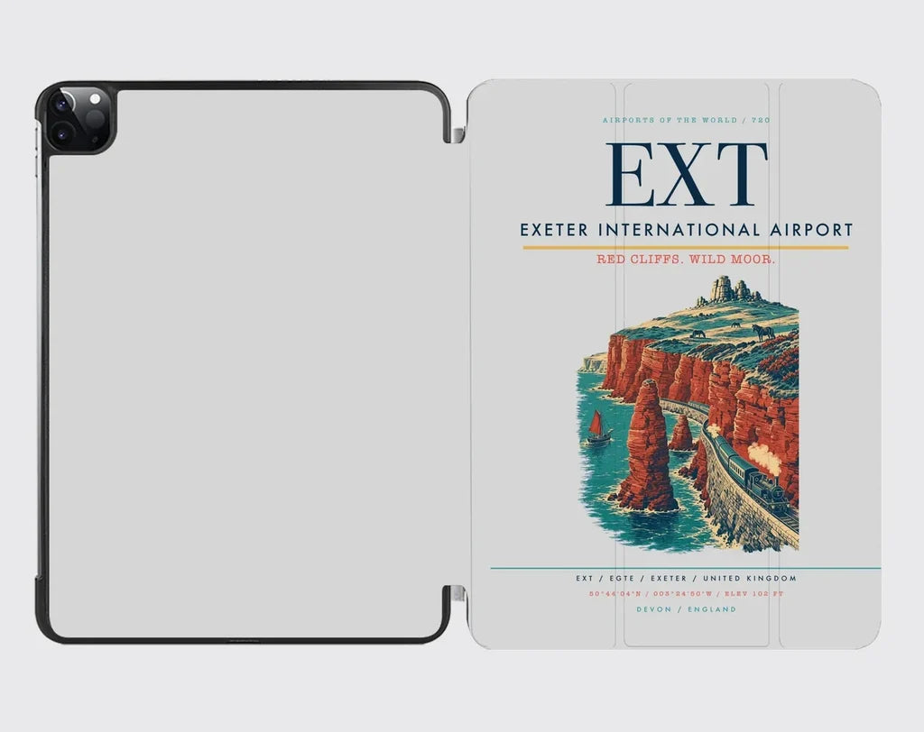Exeter International Airport (EXT) design on light gray ipad tablet case