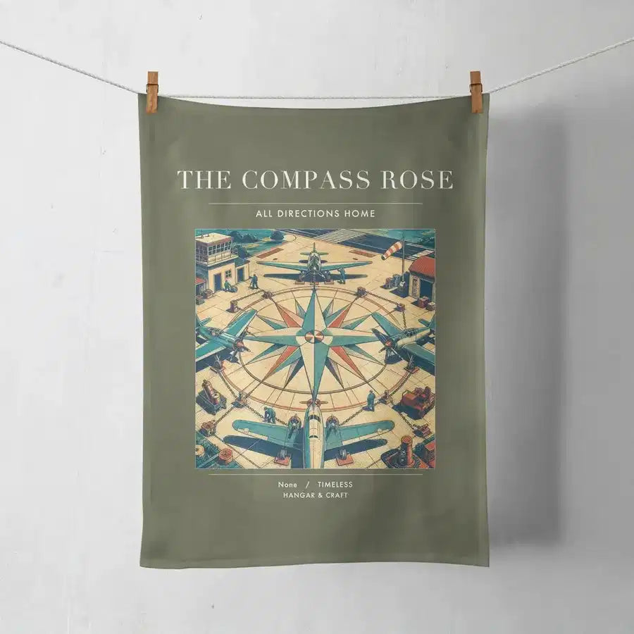 VINTAGE G4139 - The Compass Rose - Designed Towels design on greenarmy