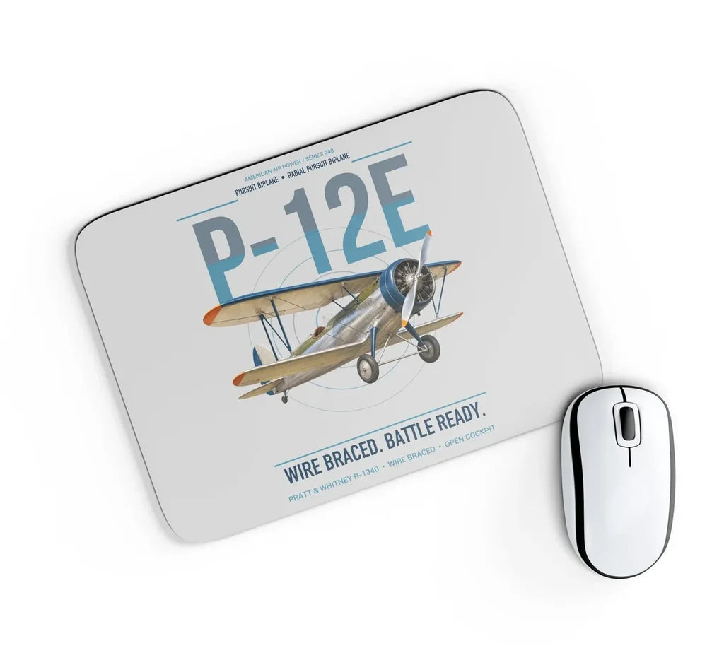 Boeing P-12E design on light gray rectangle mouse pad