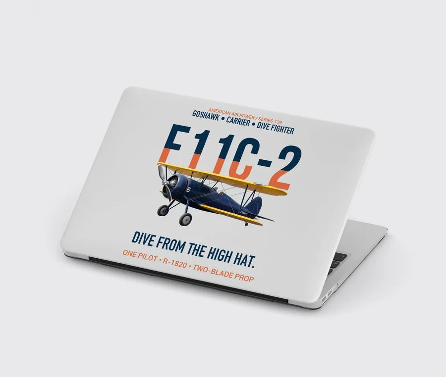 F11C-2 Goshawk Dive from the High Hat design on light gray MacBook case