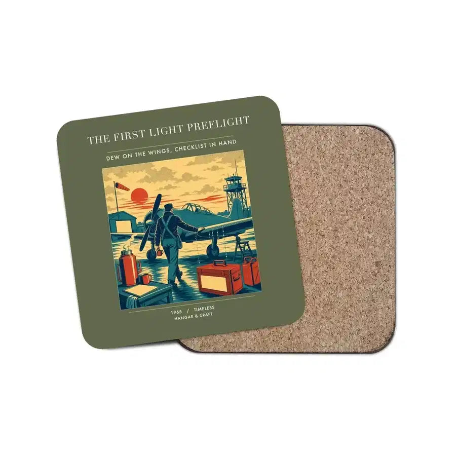 The First Light Preflight - Designed Coasters design on green army 1-piece