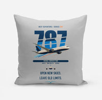 Thumbnail for Boeing 787-8 Dreamliner design on light gray pillow