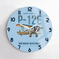 Thumbnail for Boeing P-12E design on light blue no frame wall clock