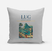 Thumbnail for Lugano Airport (LUG) design on light gray pillow