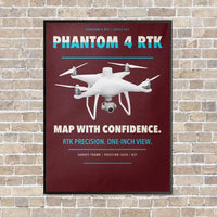 Thumbnail for DJI Phantom 4 RTK vertical canvas print - framed - dark red background