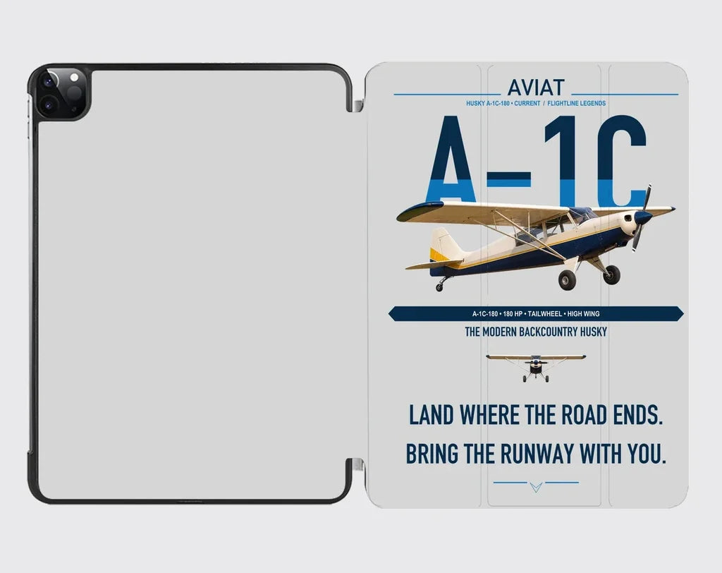Aviat Husky A-1C-180 design on light gray ipad tablet case