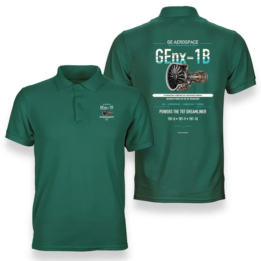 GEnx-1B design on green polo