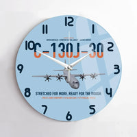Thumbnail for C-130J-30 Super Hercules design on light blue no frame wall clock