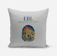 Thumbnail for Erbil International Airport (EBL) design on light gray pillow