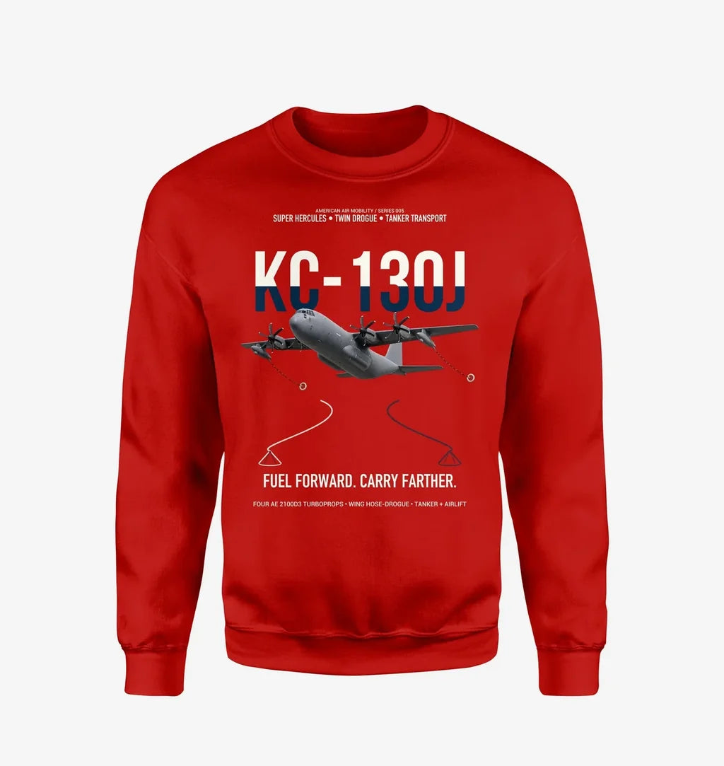 KC-130J SUPER HERCULES design on red sweatshirt