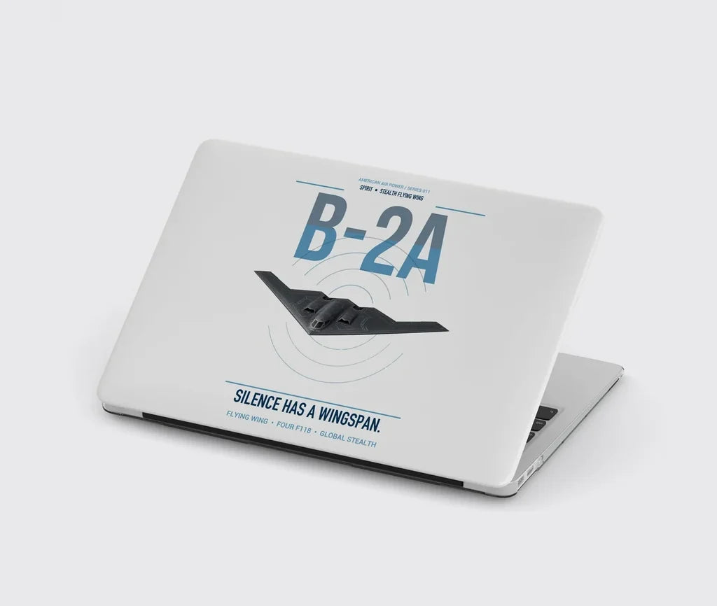 B-2A Spirit design on light gray MacBook case