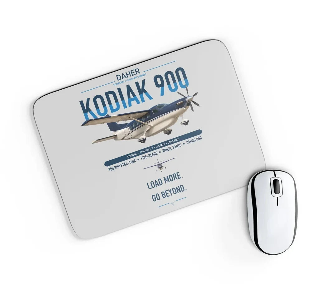 Daher Kodiak 900 design on light gray rectangle mouse pad