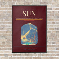 Thumbnail for Friedman Memorial Airport SUN — Hailey vertical canvas print - framed - dark red background