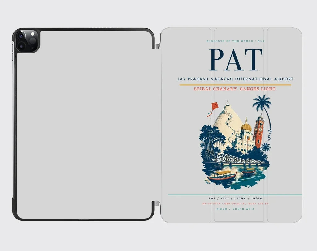 Jay Prakash Narayan International Airport (PAT) design on light gray ipad tablet case