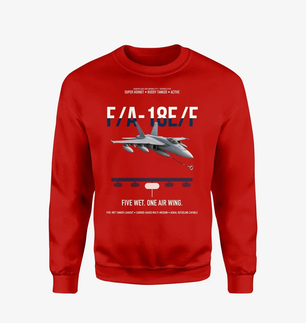 F A-18E F Buddy Tanker design on red sweatshirt