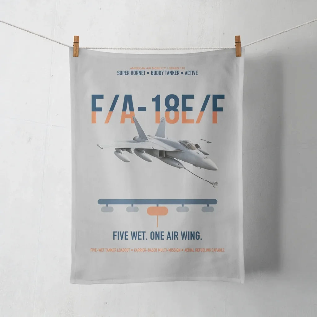F A-18E F Buddy Tanker design on light gray towel