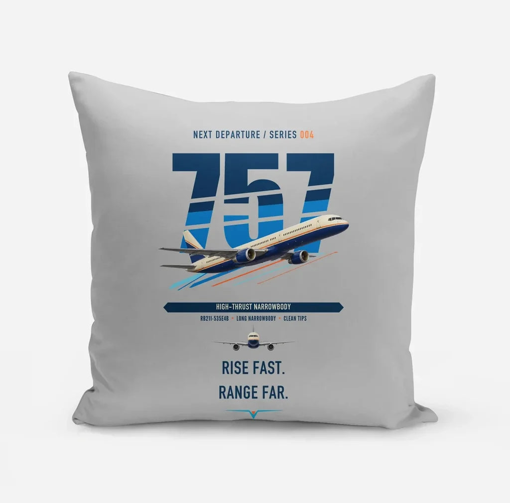 Boeing 757-200 design on light gray pillow