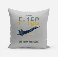 Thumbnail for F-15C Eagle design on light gray pillow