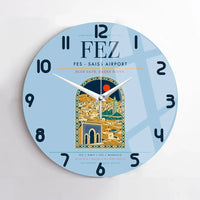 Thumbnail for Fes (FEZ) design on light blue no frame wall clock
