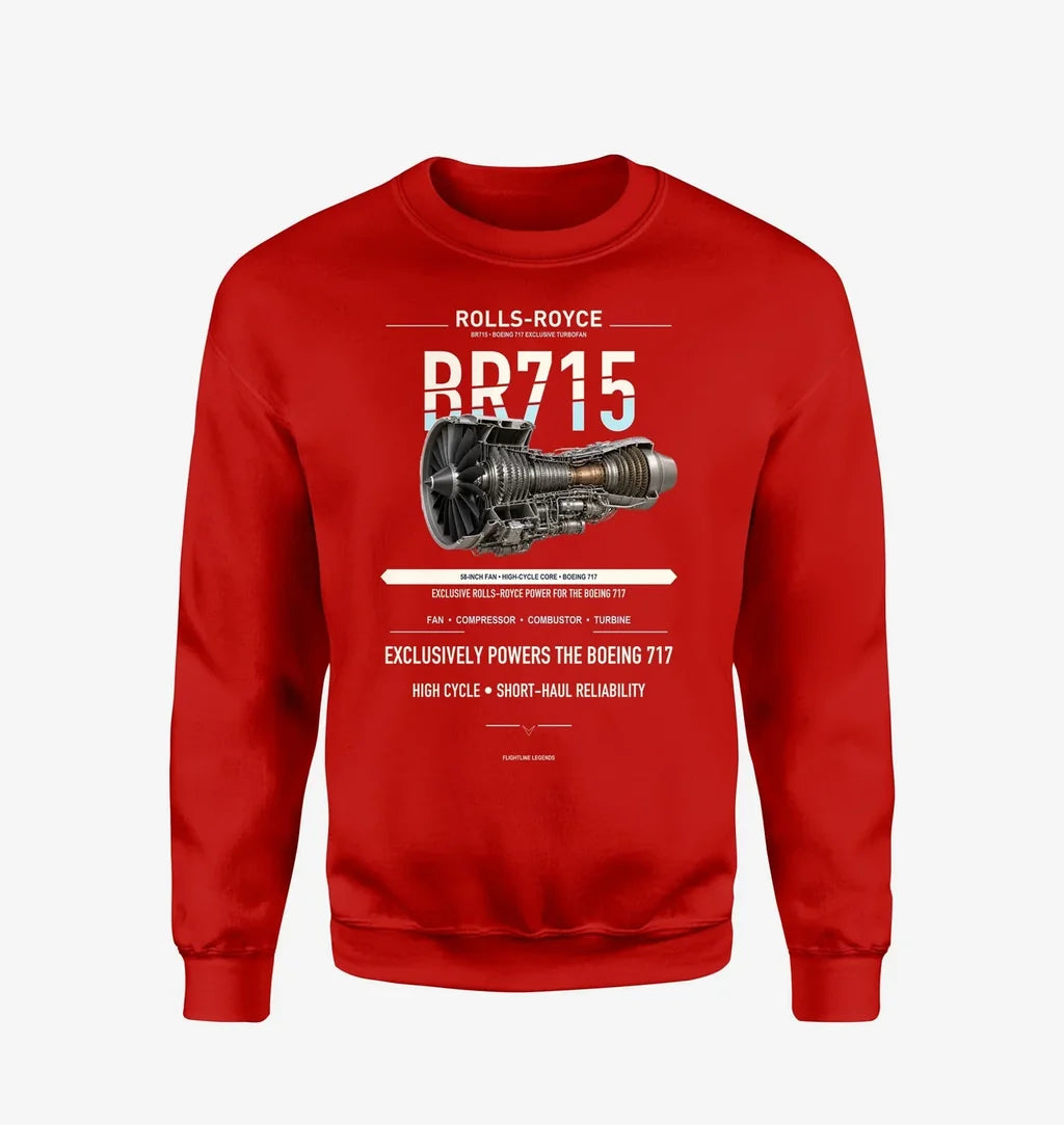 BR715 design on red sweatshirt