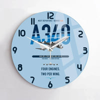 Thumbnail for Airbus A340-500 design on light blue no frame wall clock