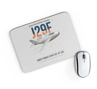 Thumbnail for Saab J 29F Tunnan design on light gray rectangle mouse pad