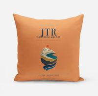 Thumbnail for Santorini Airport (JTR) design on orange pillow