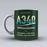 Thumbnail for A340-300 Mug design on dark green airbus