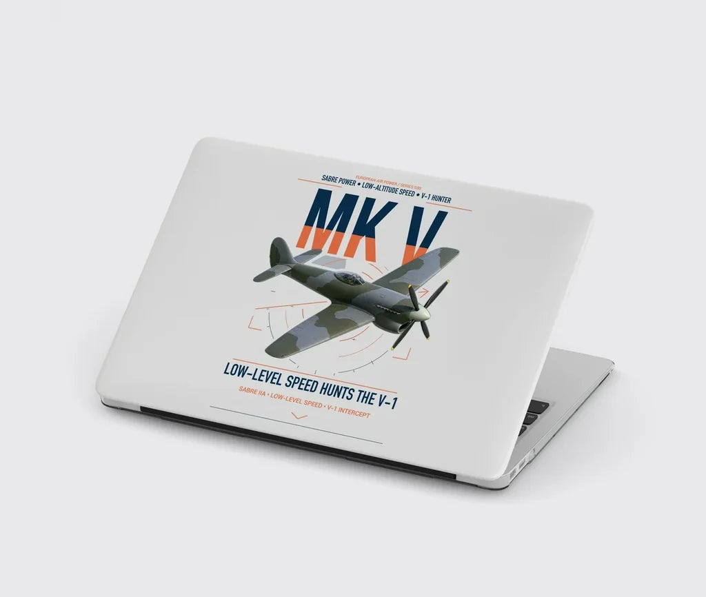 Hawker Tempest Mk V design on light gray MacBook case