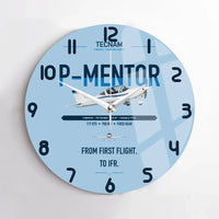 Thumbnail for Tecnam P-Mentor design on light blue no frame wall clock