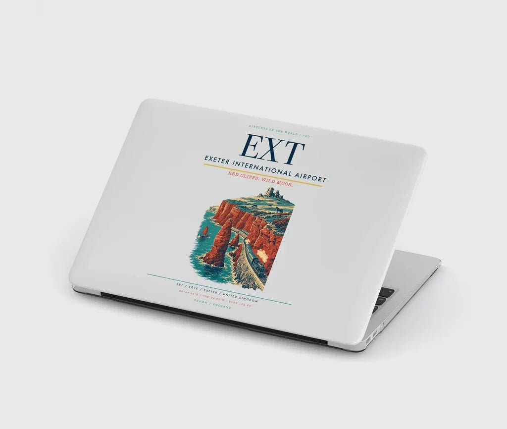 Exeter International Airport (EXT) design on light gray MacBook case