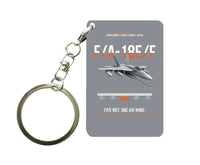 Thumbnail for F A-18E F Buddy Tanker design on gray designed key chain, double-side print