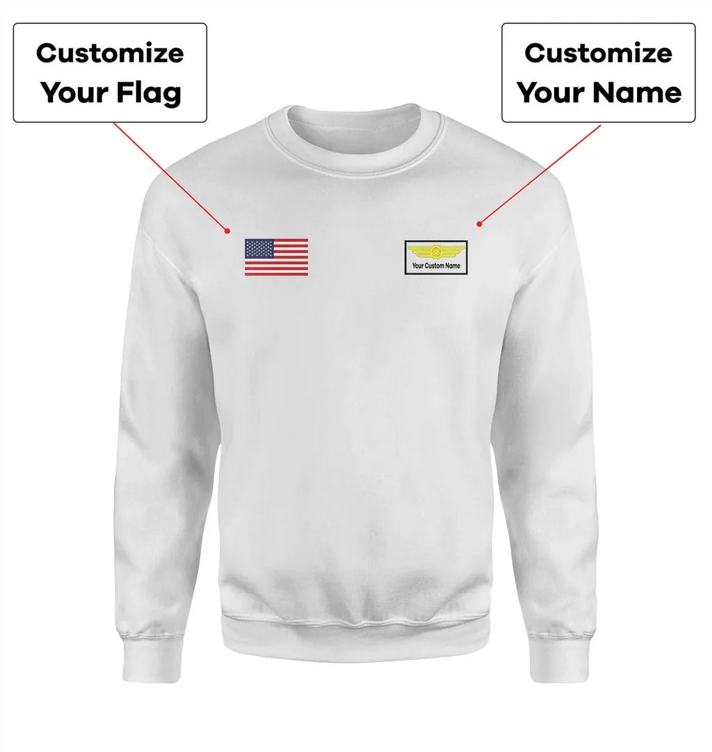 Customisable Flag & Name with Badge 3D Sweatshirt - view 6