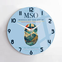 Thumbnail for Missoula Montana Airport (MSO) design on light blue no frame wall clock