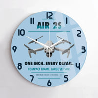 Thumbnail for DJI Air 2S design on light blue no frame wall clock