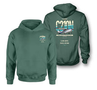 Thumbnail for Cessna T210N Centurion design on green double-side hoodie, double-side print