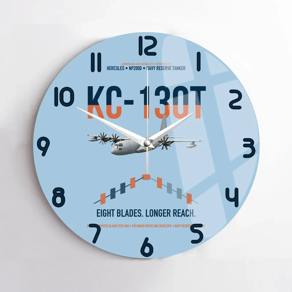 KC-130T NP2000 design on light blue no frame wall clock