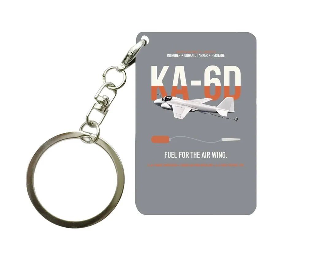 KA-6D Intruder design on gray designed key chain, double-side print