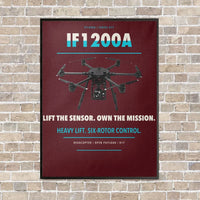 Thumbnail for Inspired Flight IF1200A vertical canvas print - framed - dark red background