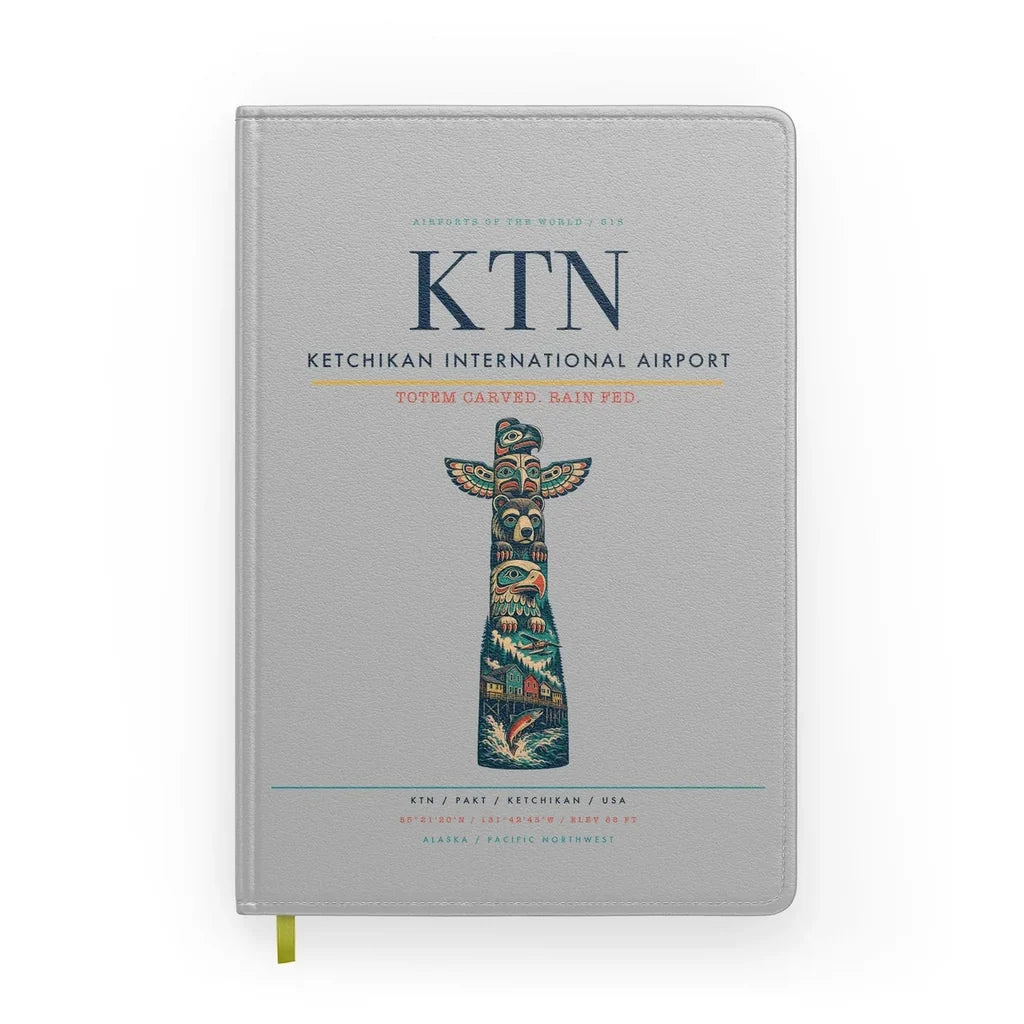 Ketchikan International Airport (KTN) design on light gray notebook