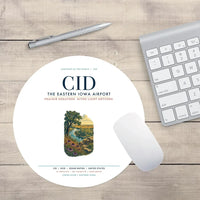Thumbnail for The Eastern Iowa Airport Cedar Rapids (CID) design on white round mouse pad
