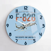 Thumbnail for F-82B Twin Mustang design on light blue no frame wall clock