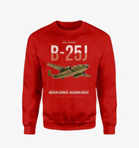 Thumbnail for B-25J Mitchell design on red sweatshirt