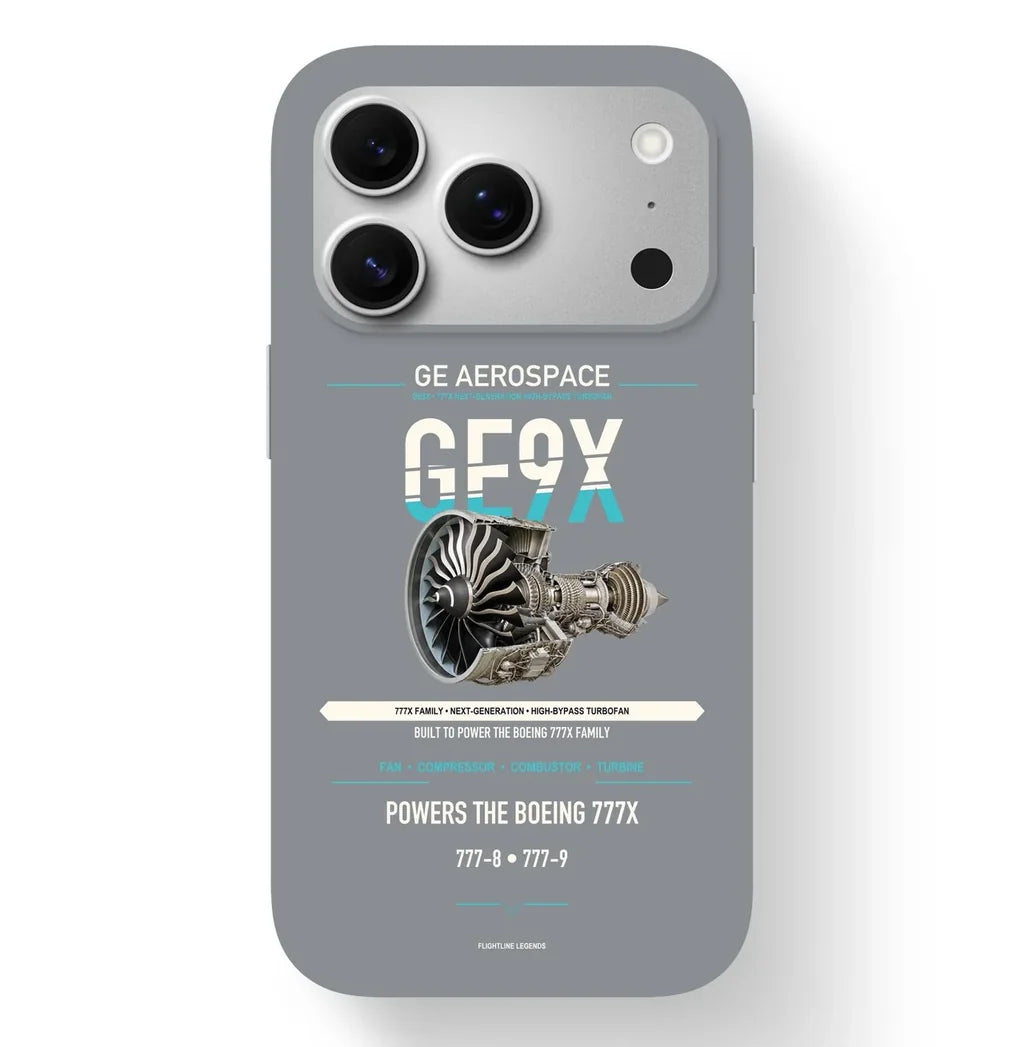 GE9X Case design on gray iphone case