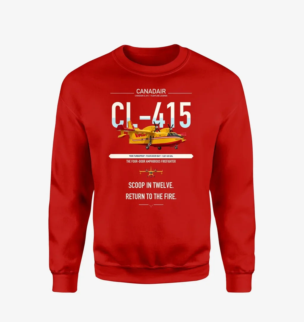 Canadair CL-415 design on red sweatshirt